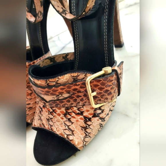 DEREK LAM - size 9-PENNY LOAFER HEELS  - SNAKE SKIN - Picture 3 of 9